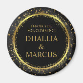 Black And Gold Stars Goth Pattern マグネット (正面)