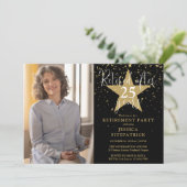Black And Gold Stars Photo Retirement Party 招待状 (スタンド正面)
