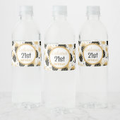 Black and Gold Strawberry Pattern ペットボトルラベル (ボトル)