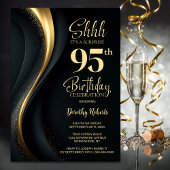 Black and Gold Surprise 95th Birthday Party 招待状
