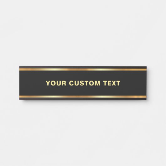Black And Gold Template Elegant Your Custom Text サインプレート (正面)