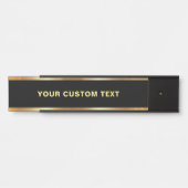 Black And Gold Template Elegant Your Custom Text サインプレート (正面)