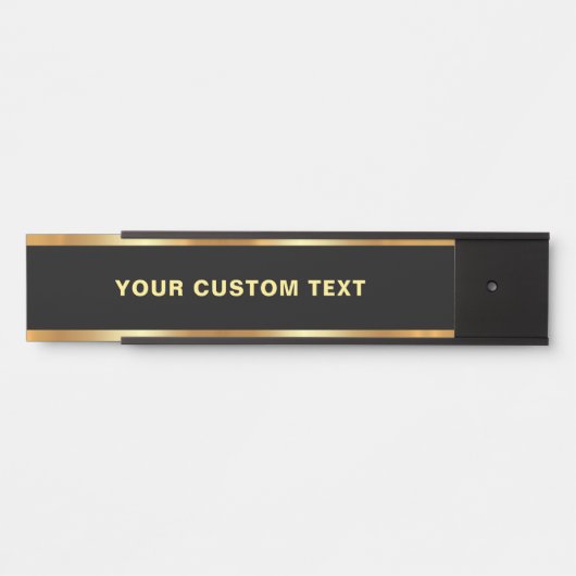 Black And Gold Template Elegant Your Custom Text サインプレート (正面)