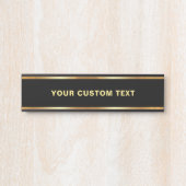 Black And Gold Template Elegant Your Custom Text サインプレート (正面)