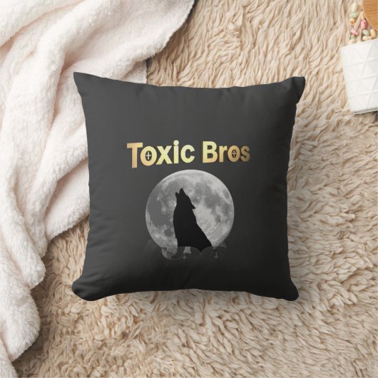 Black and Gold Toxic Bro's pillow クッション (ブランケット)