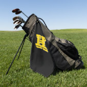 Black and Gold Varsity Letter Golf Towel ゴルフタオル (グリーン)