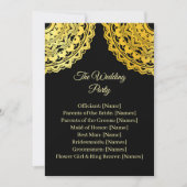 Black and Gold Wedding Ceremony Program Card 招待状 (正面)