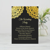 Black and Gold Wedding Ceremony Program Card 招待状 (スタンド正面)