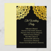Black and Gold Wedding Ceremony Program Card 招待状 (正面/裏面)