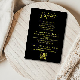 Black and Gold Wedding Details Enclosure Card エンクロージャーカード