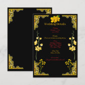 Black and Gold Wedding Enclosure Card エンクロージャーカード (正面/裏面)