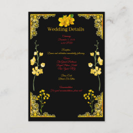 Black and Gold Wedding Enclosure Card エンクロージャーカード