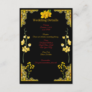 Black and Gold Wedding Enclosure Card エンクロージャーカード