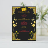 Black and Gold Wedding Enclosure Card エンクロージャーカード (スタンド正面)