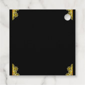 Black and Gold Wedding Favor Tag フェイバータグ (裏面)