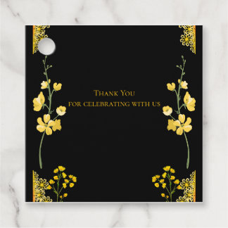 Black and Gold Wedding Favor Tag フェイバータグ