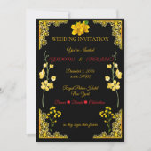 Black and Gold Wedding Invitation 招待状 (正面)