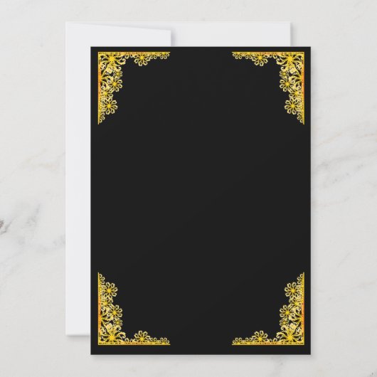 Black and Gold Wedding Invitation 招待状 (裏面)
