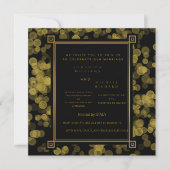 Black and Gold Wedding Invitation | Editable Luxur 招待状 (正面)