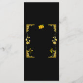 Black and Gold Wedding Menu Card メニュー (裏面)
