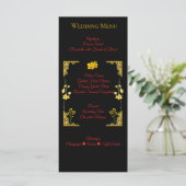 Black and Gold Wedding Menu Card メニュー (スタンド正面)