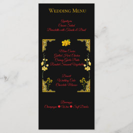 Black and Gold Wedding Menu Card メニュー