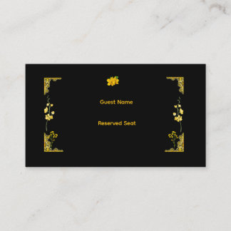 Black and Gold Wedding Place Card プレイスカード