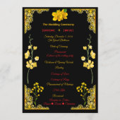 Black and Gold Wedding Program プログラム (正面)