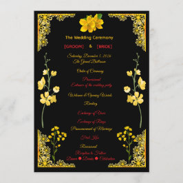 Black and Gold Wedding Program プログラム