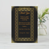 Black and Gold Wedding Thank You Card | Elegant サンキューカード (スタンド正面)