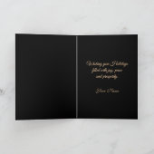 Black and Gold Wreath Christmas Holiday Card シーズンカード (内部)