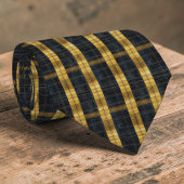 Black and Gold/Yellow Plaid Pattern Necktie Tie ネクタイ