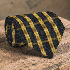 Black and Gold/Yellow Plaid Pattern Necktie Tie ネクタイ