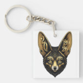 Black and golden art aesthetics year 2026 キーホルダー (正面)