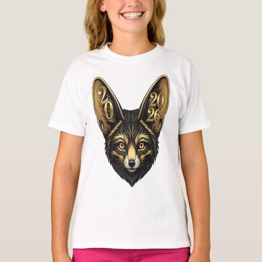 Black and golden art aesthetics year 2026 tシャツ (正面)