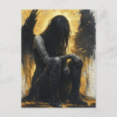 Black and Golden Details Angel ポストカード (正面)