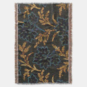 Black and Golden Motifs Throw Blanket スローブランケット (正面縦)