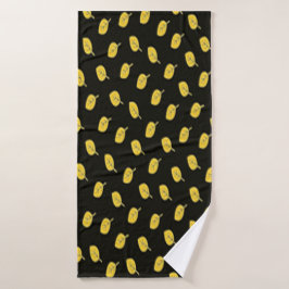 Black And Golden Yellow Towel バスタオル