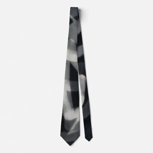 Black and Gray Abstract Artsy Tie ネクタイ (正面)