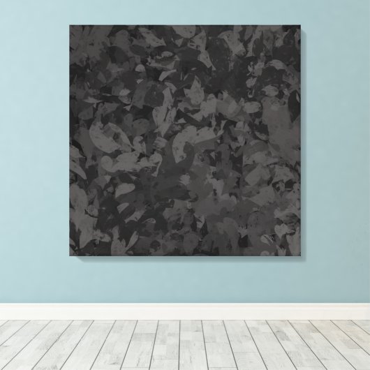 Black And Gray Abstract Graphic Art Design キャンバスプリント (インサイチュ (ウッドフロア))
