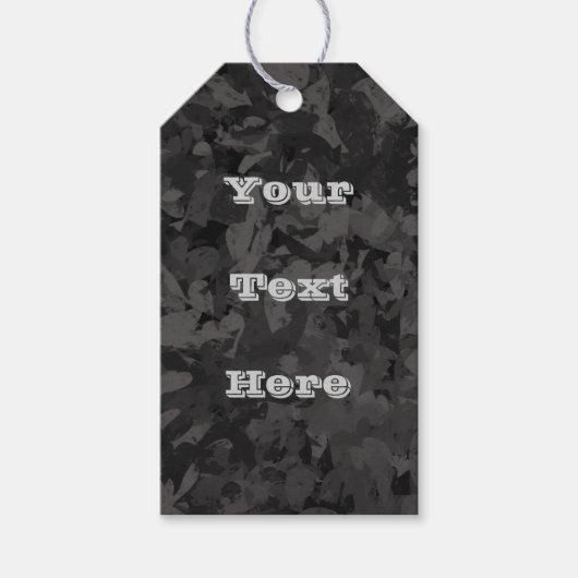 Black And Gray Abstract Graphic Art Design ギフトタグ (正面)