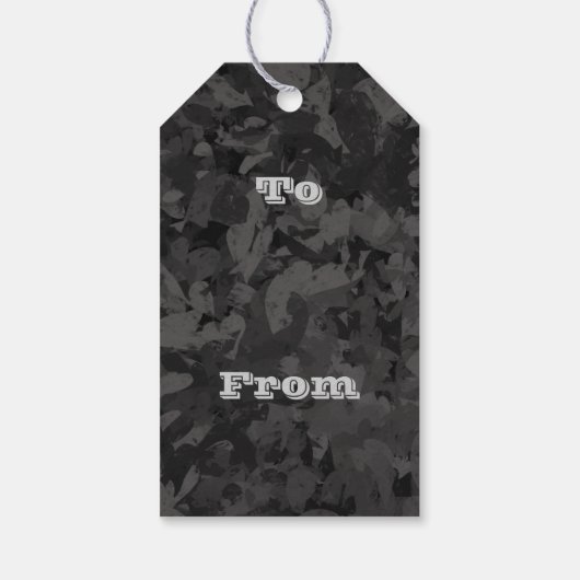 Black And Gray Abstract Graphic Art Design ギフトタグ (裏面)