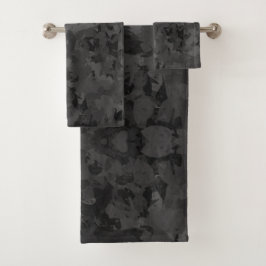 Black And Gray Abstract Graphic Art Design バスタオルセット