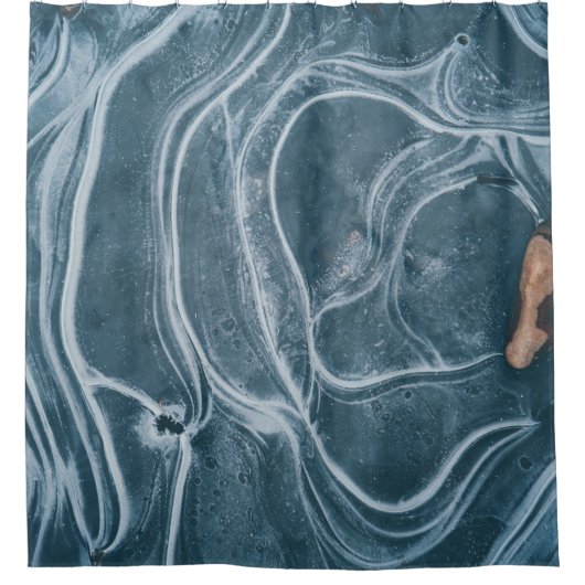 Black and gray abstract painting シャワーカーテン (正面)