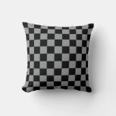 Black and Gray Checkered Print クッション (正面)