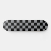 Black and Gray Checkered Print スケートボード (横)