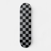 Black and Gray Checkered Print スケートボード (正面)