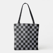Black and Gray Checkered Print トートバッグ (裏面)