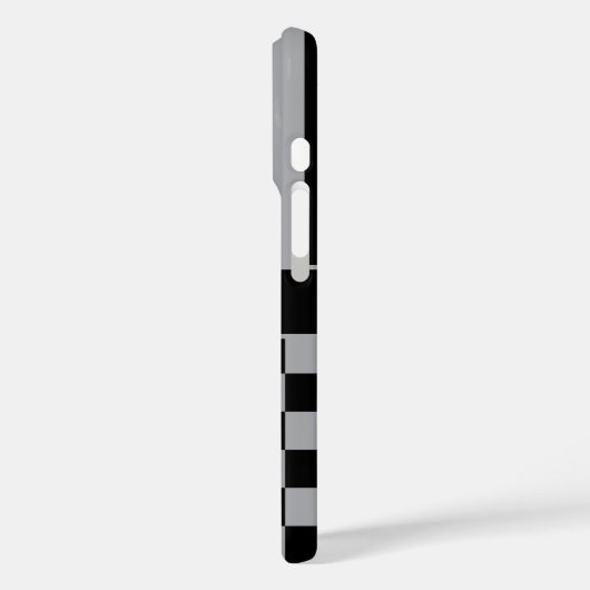 Black and Gray Checkered Striped Personalized Case-Mate iPhoneケース (裏面 / 左)