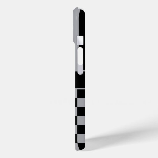 Black and Gray Checkered Striped Personalized Case-Mate iPhoneケース (裏面 / 左)